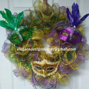Mardi Gras Wreath